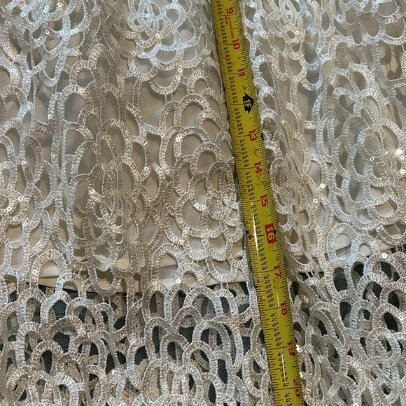 White Two Piece Sequin Open Lace outfit-L-NWT - Picture 10 of 15